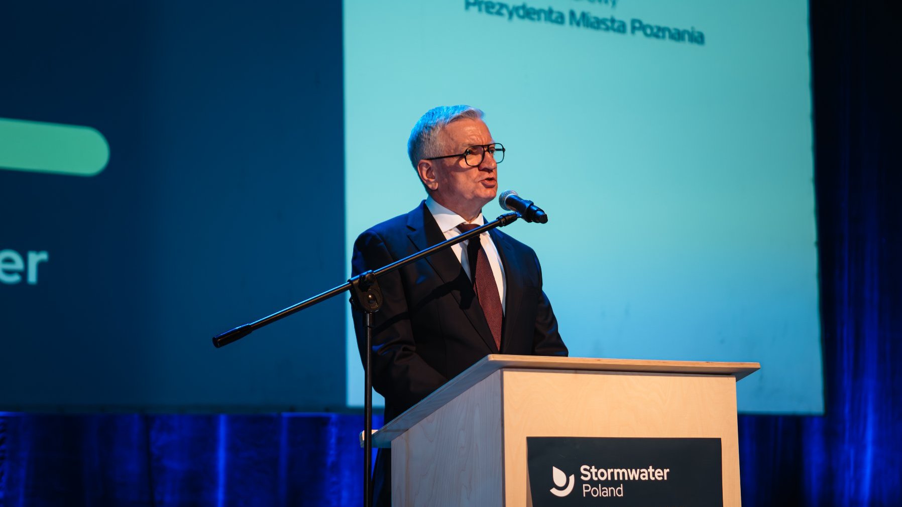 Na zdjeciu prezydent Poznania otwierający konferencję Stormwater Poland