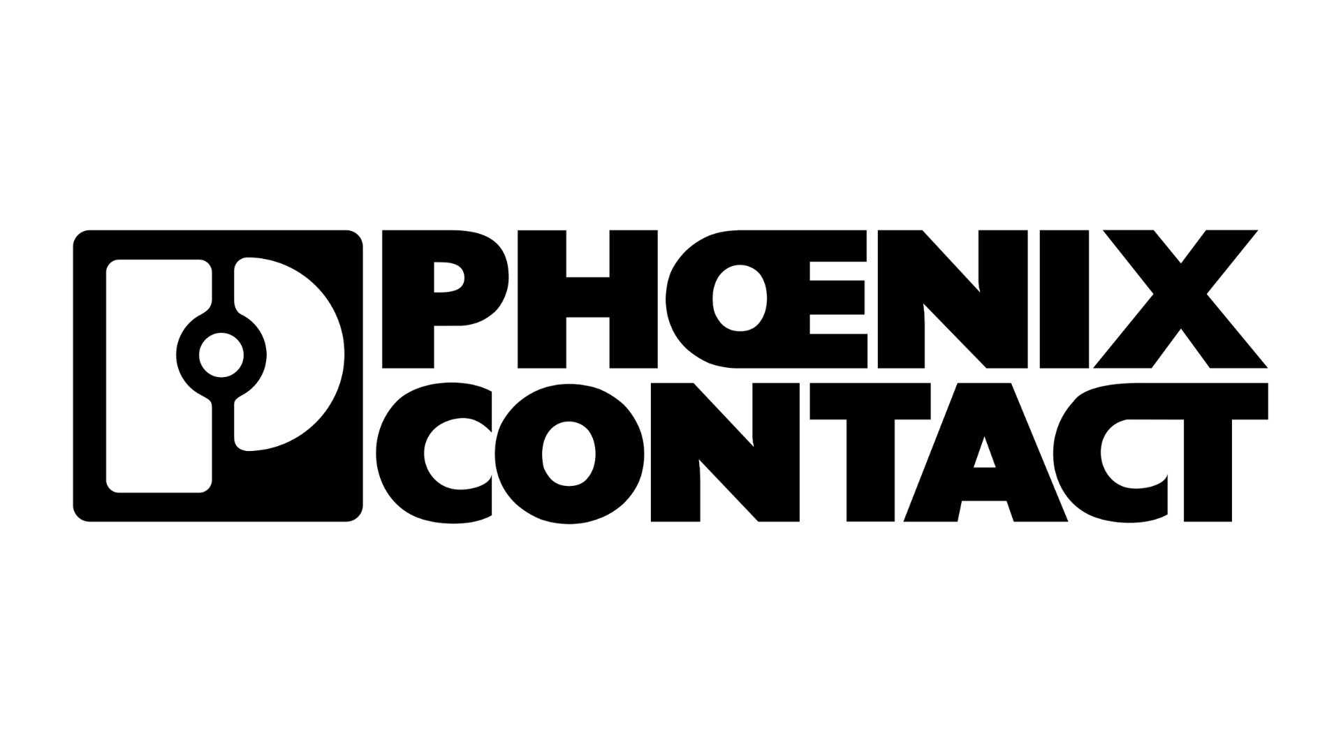 Logo Phoenix Contact. Czarny napis pogrubioną czcionką.