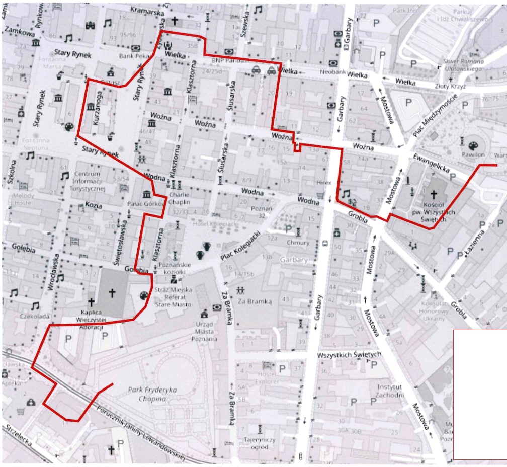 Mapa, która przedstawia trasę projektu ulicami Poznania. - grafika artykułu