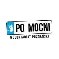 Logo w postaci odcisku dłoni, obok napis o treści pomocni, wolontariat poznański.