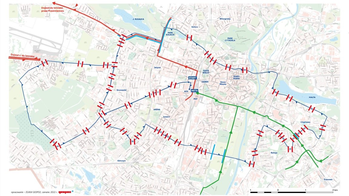 Utrudnienia w ruchu związane z 23. Poznań Maratonem