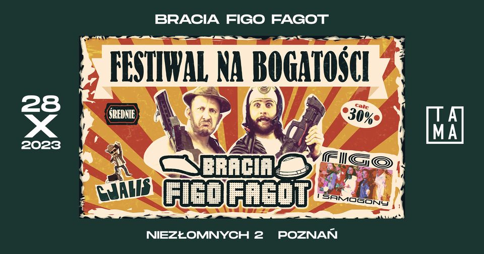 Baner promujący wydarzenie. Nazwa wydarzenia i zdjęcie artystów.