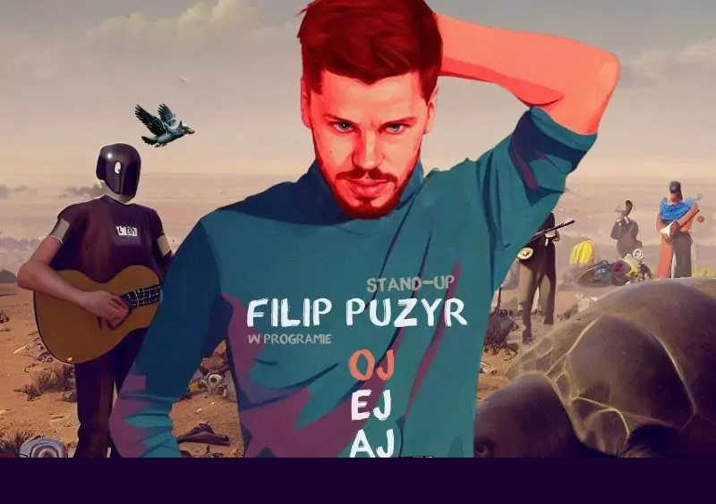 Baner promujący wydarzenie. Nazwa wydarzenia i zdjęcie artysty.