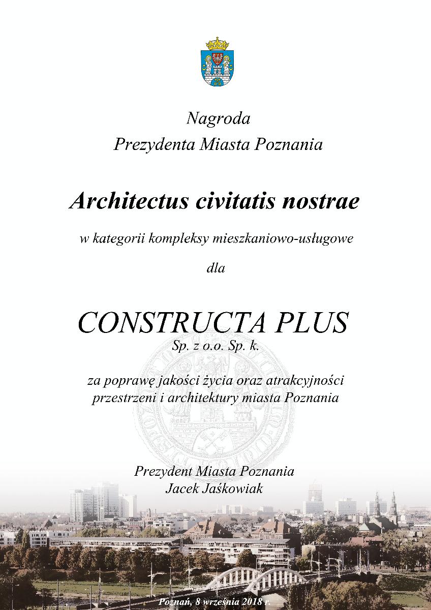 Dyplom dla spółki Constructa Plus