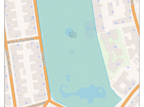 Mapa obszaru zagrożonego Mapa obszaru zagrożonego obejmująca Park Wilsona