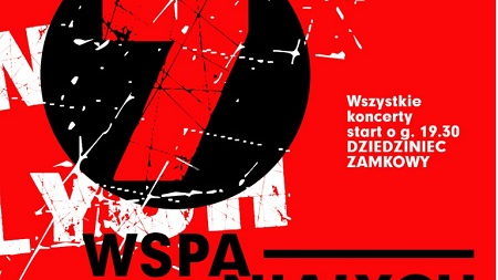 Na środku liczba 7 pod spodem napis: Wspaniałych. Dodatkow informacja, że start koncertów o godz. 19:30.