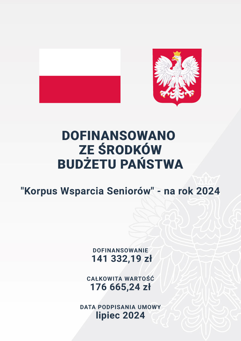 plakat informacyjny o kwocie dofinansowania