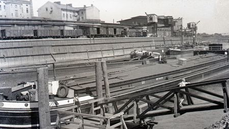 Port rzeczny na Warcie - lata 40-te XX w.