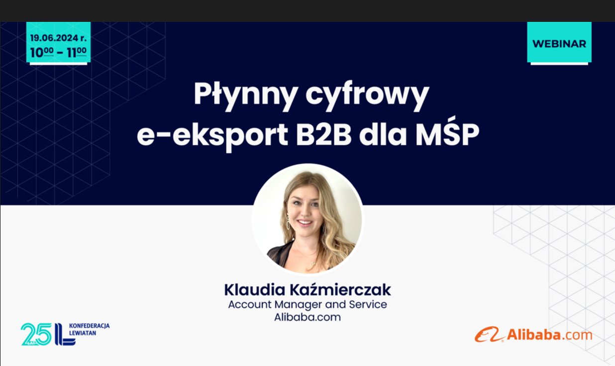 Grafika Promocyjna informująca o szkoleniu pt. Płynny e-eksport B2B dla MŚP - z rynku lokalnego na globalny - grafika artykułu