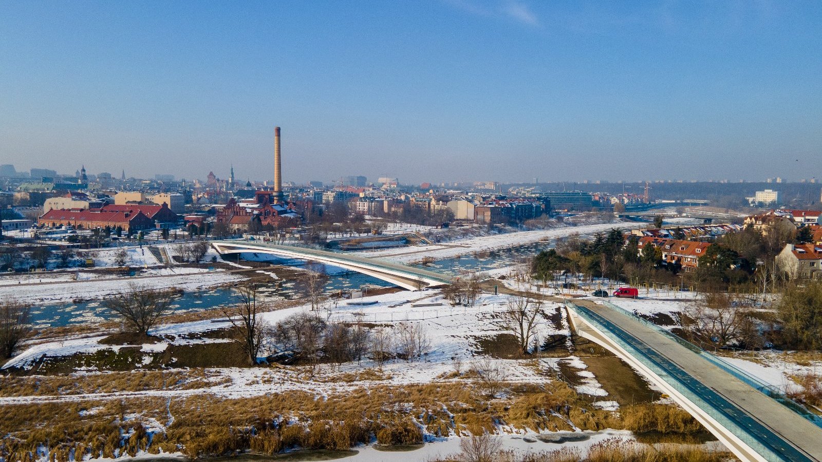 Widok z lotu ptaka na Mosty Berdychowskie