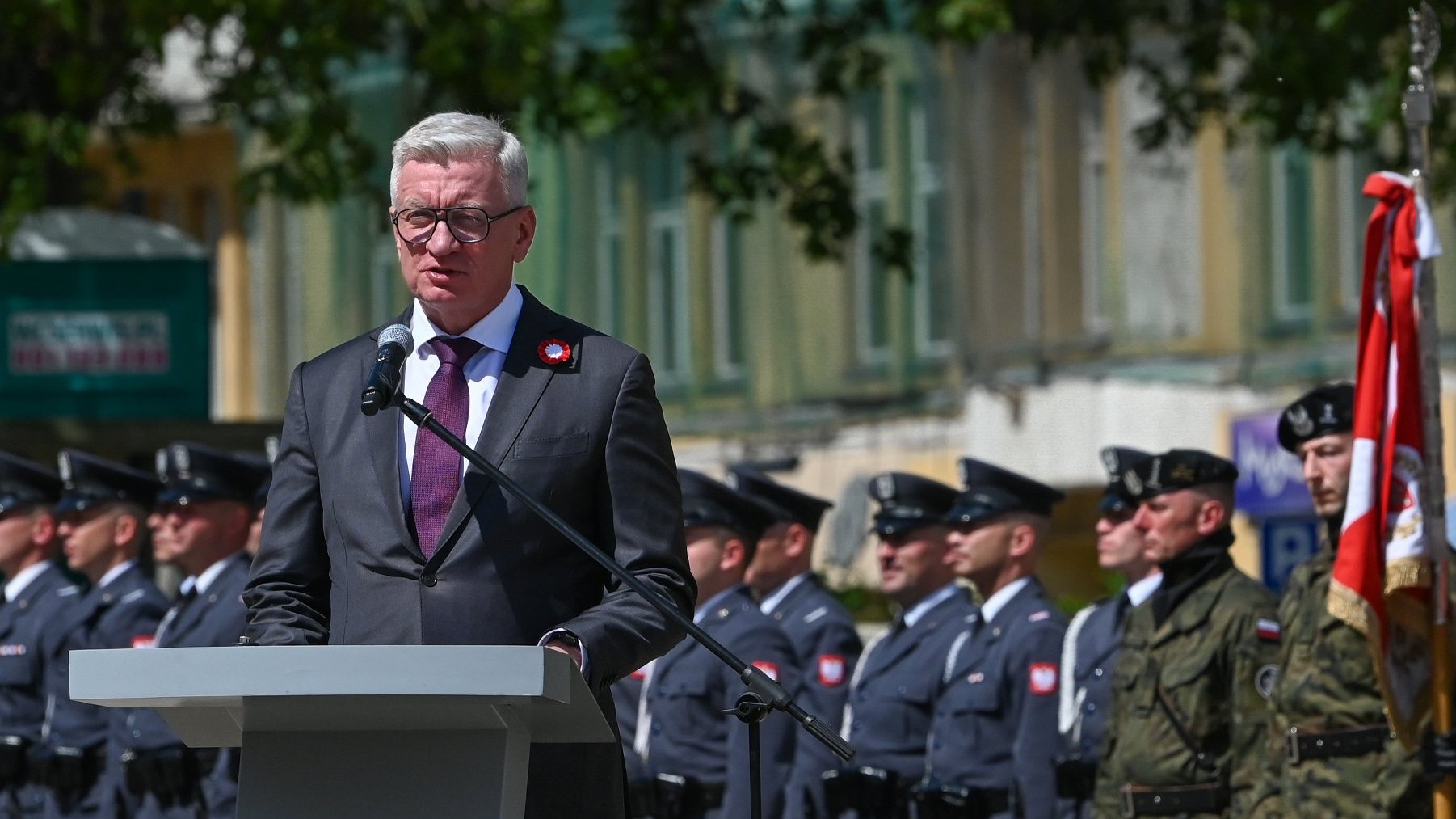 Na zdjęciu prezydent Poznania podczas przemówienia