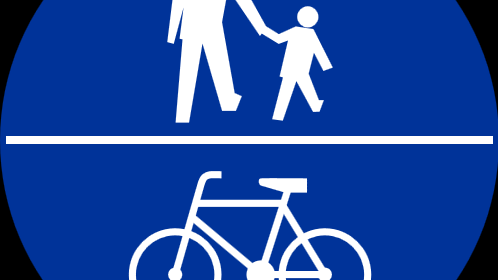 Wspólny znak C - 13 i C - 16 oznacza drogę, na której dopuszcza się ruch rowerzystów i pieszych. Oddzielone poziomo - piesi i rowerzyści mogą się poruszać po całej powierzchni drogi