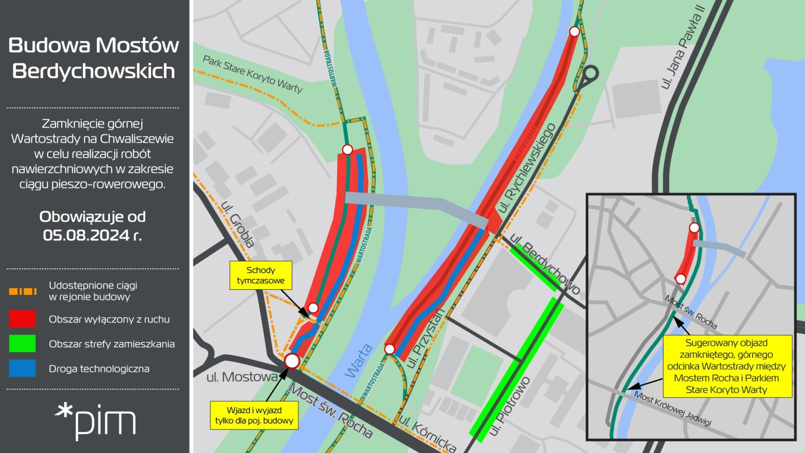 Mapka - schemat zmian w organizacji ruchu na Wartostradzie schemat zmian w organizacji ruchu na Wartostradzie. - grafika artykułu