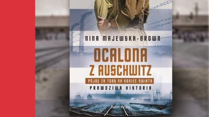 Na plakacie widnieje okładka książki; na niej napisy oraz dwójka ludzi w starodawnych strojach