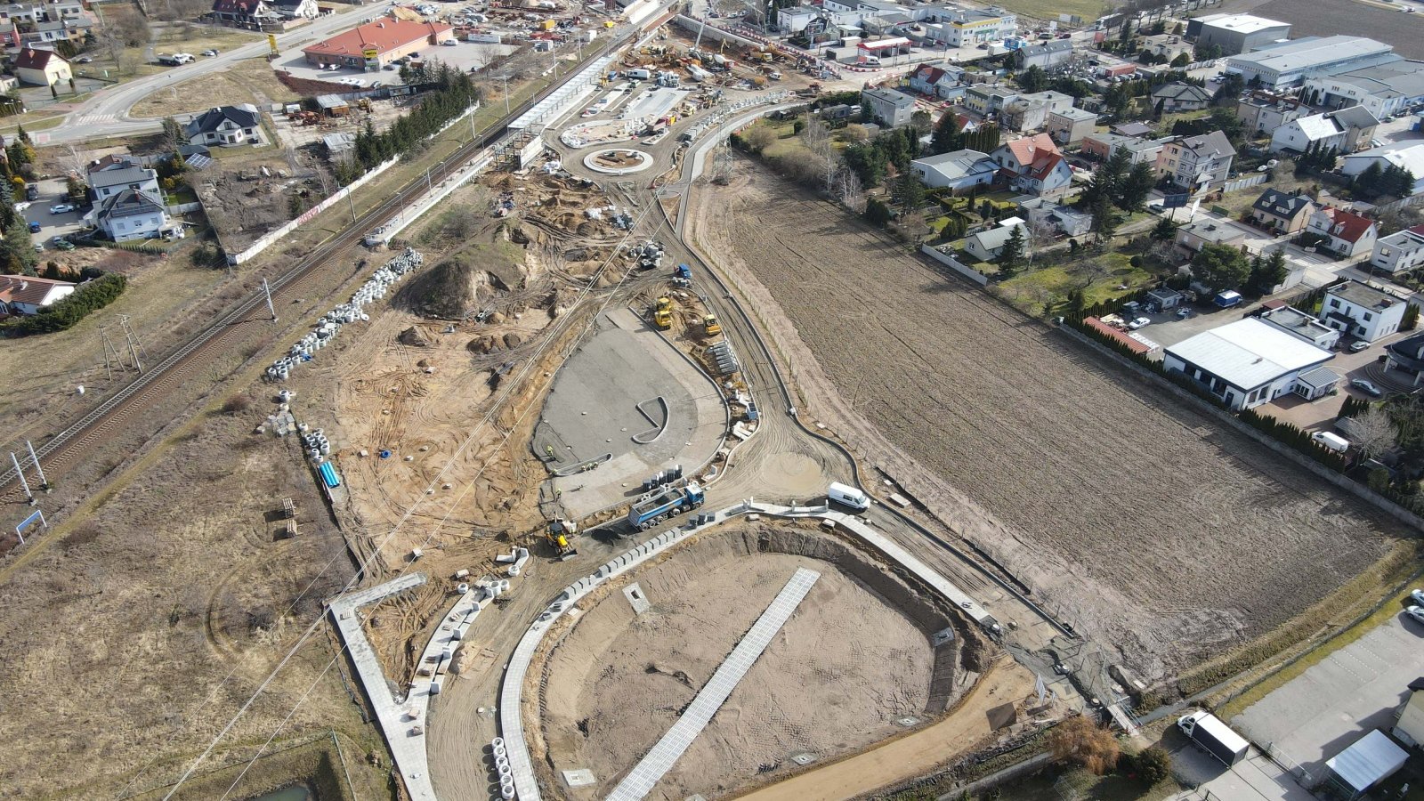 Na zdjęciu plac budowy widziany z lotu ptaka