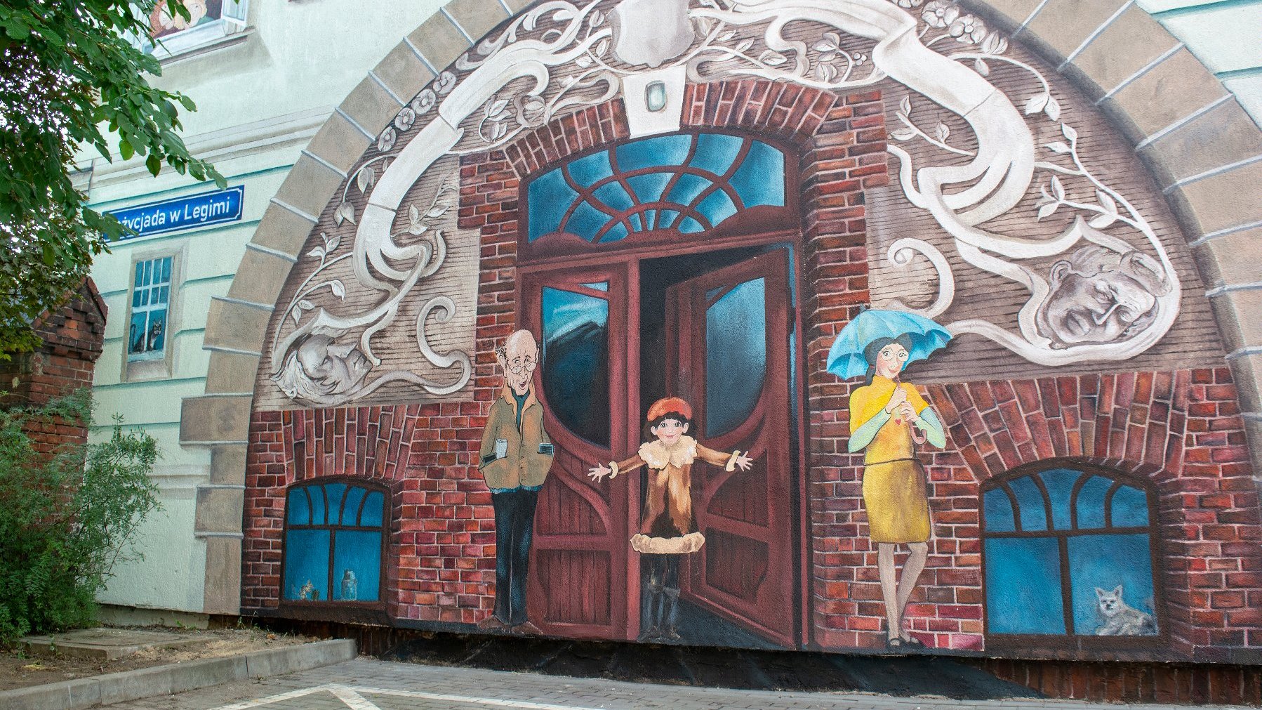 Galeria zdjęć przedstawia mural jeżycjady