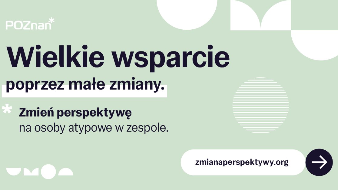 Grafika kampanii społecznej "Zmień perspektywę na neuroróżnorodność".