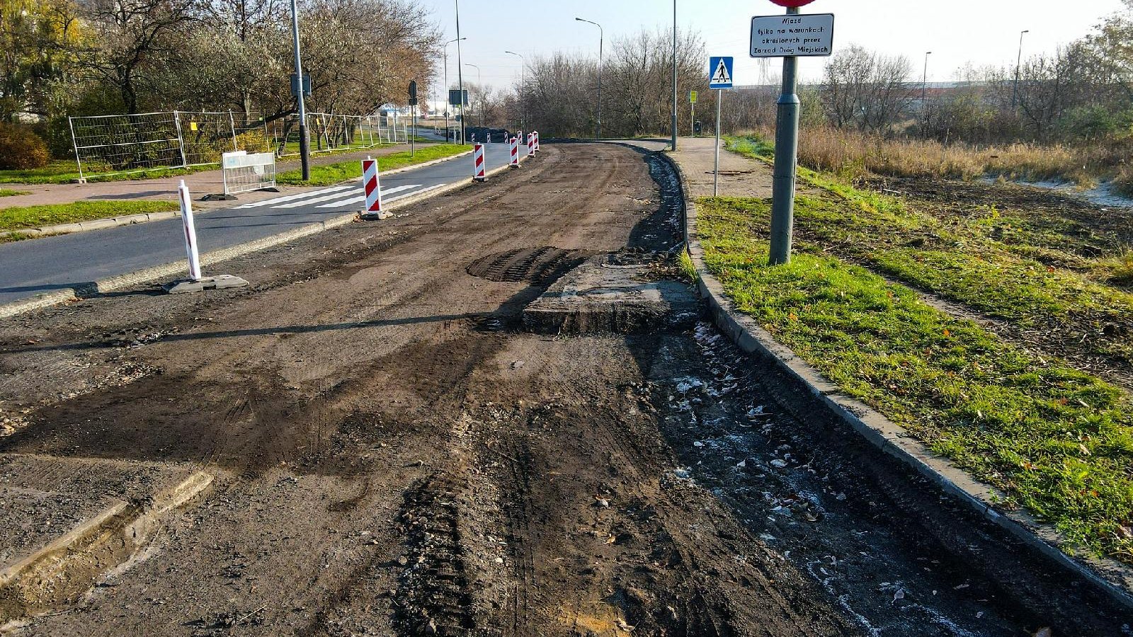 Widok na sfrezowaną nawierzchnię