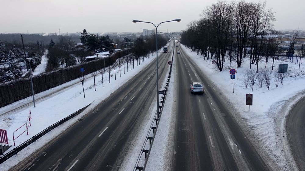 Odśnieżona ulica Lechicka