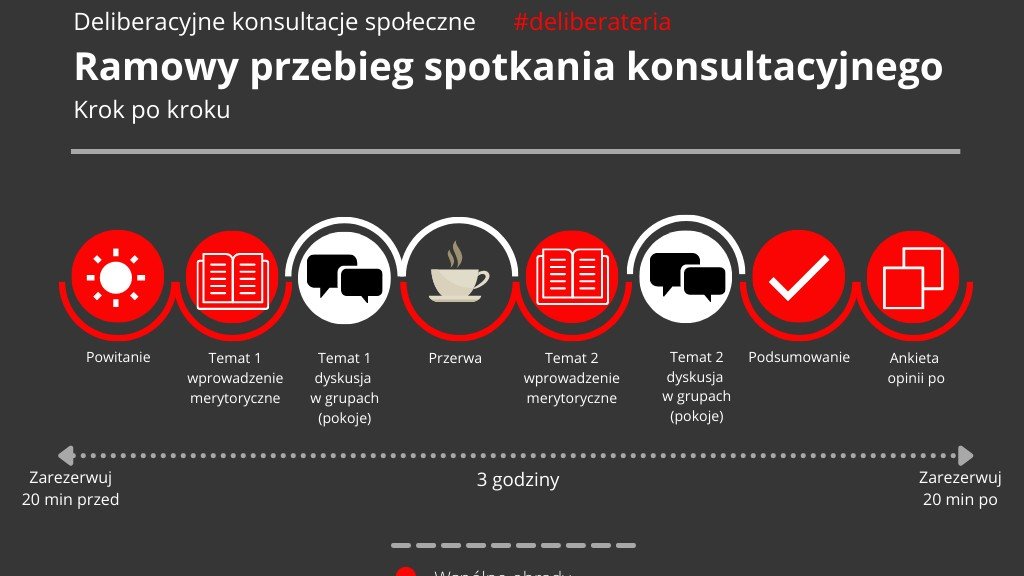 Infografika - Ramowy przebieg spotkania konsultacyjnego.