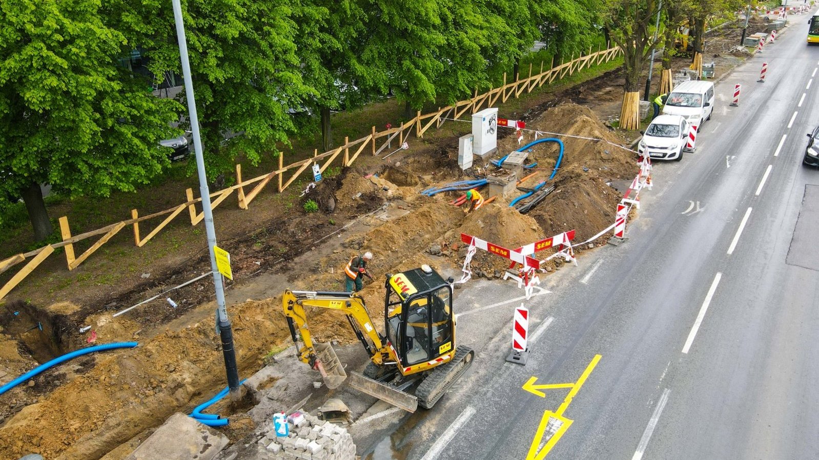 Galeria zdjęć z budowy drogi rowerowej przy ul. Grunwaldzkiej