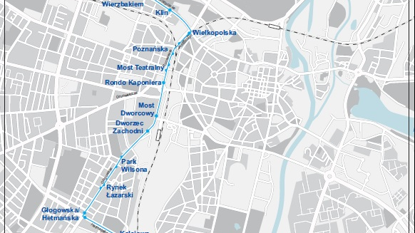 Mapa ze schematem linii nr 11