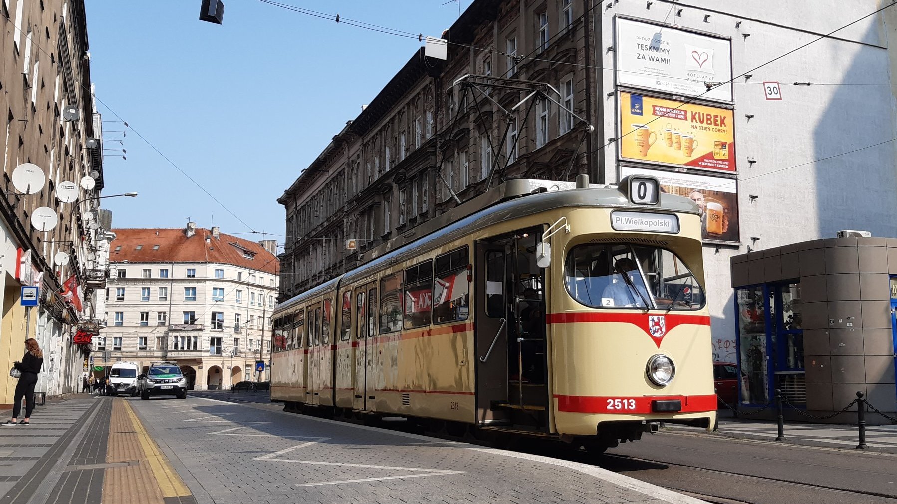 Tramwaj na przystanku wiedeńskim, linia "0" - turystyczna