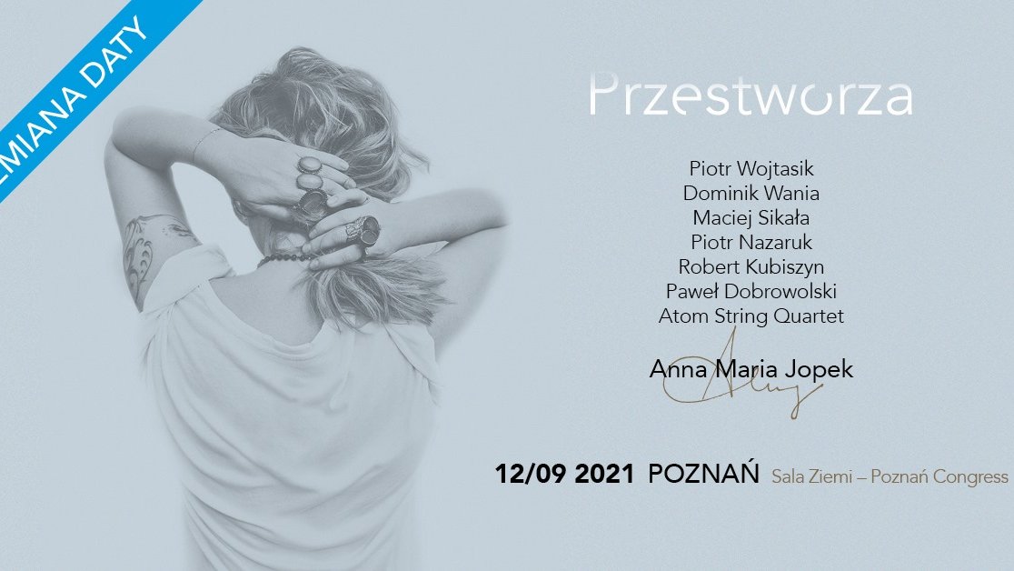 Grafika przedstawia czarno białe zdjęcie stojącej tyłem artystki oraz informacje o wydarzeniu.