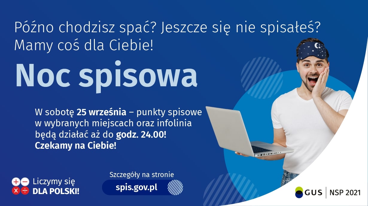 Plakat promujący Noc Spisową. - grafika artykułu