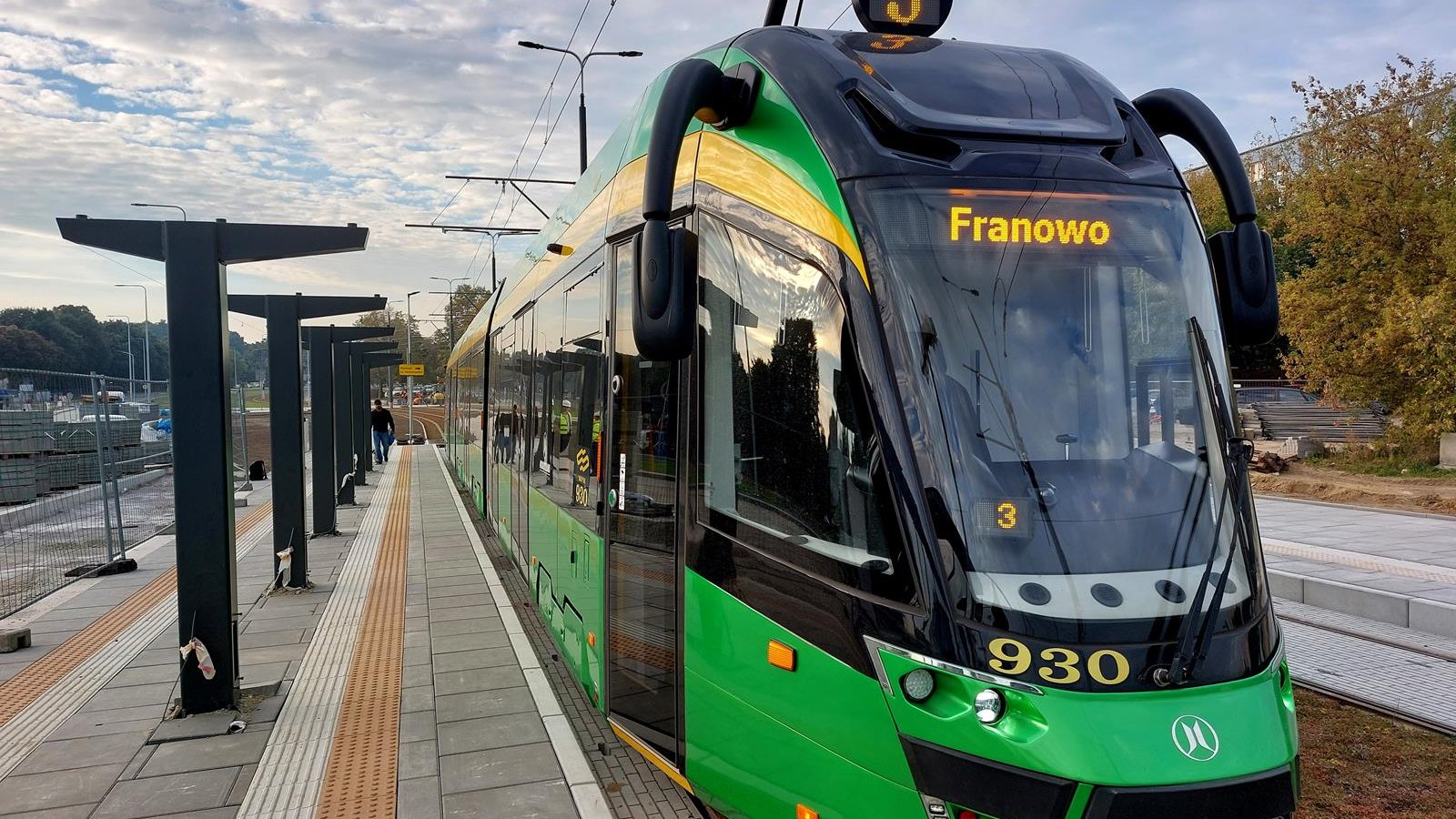 Galeria zdjęć z wizyty prezydenta Jaśkowiaka na terenie budowy węzła Lechicka/Naramowicka i uruchomienia tramwaju do ul. Lechickiej