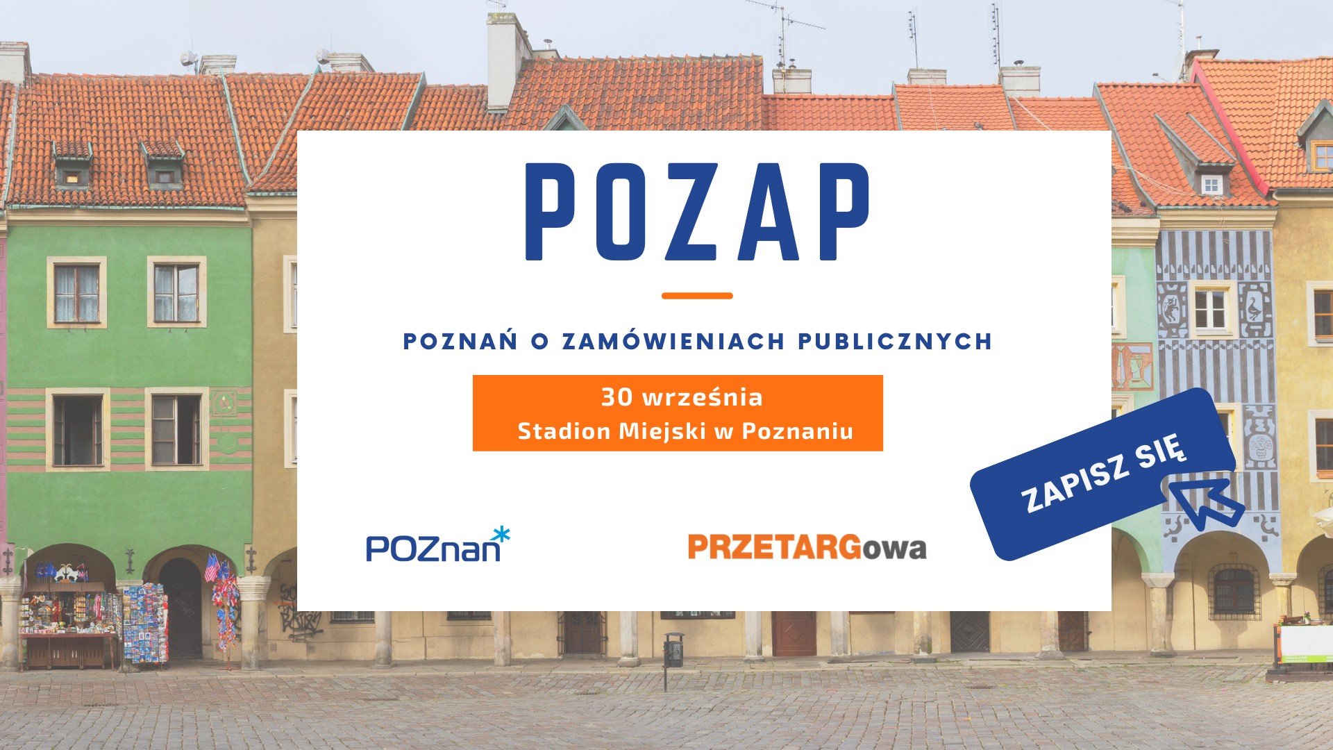 Grafika promująca POZAP - Poznań o zamówieniach publicznych.