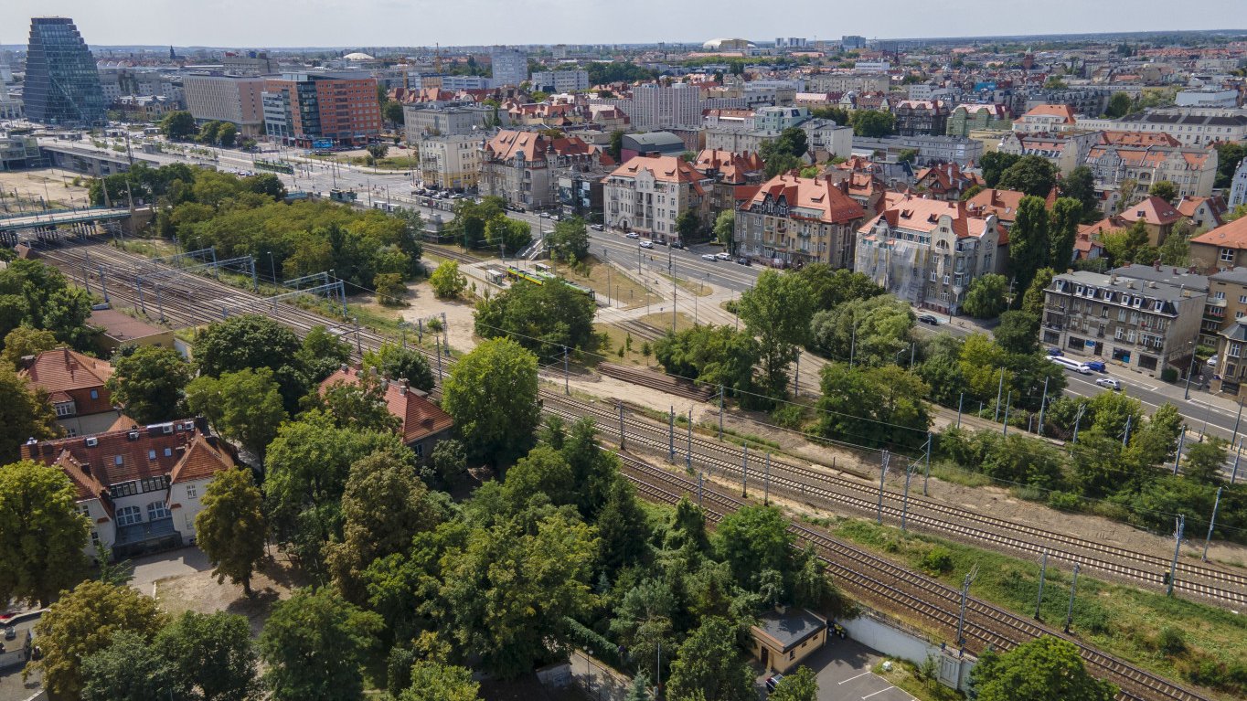 Panorama Poznania z lotu ptaka.