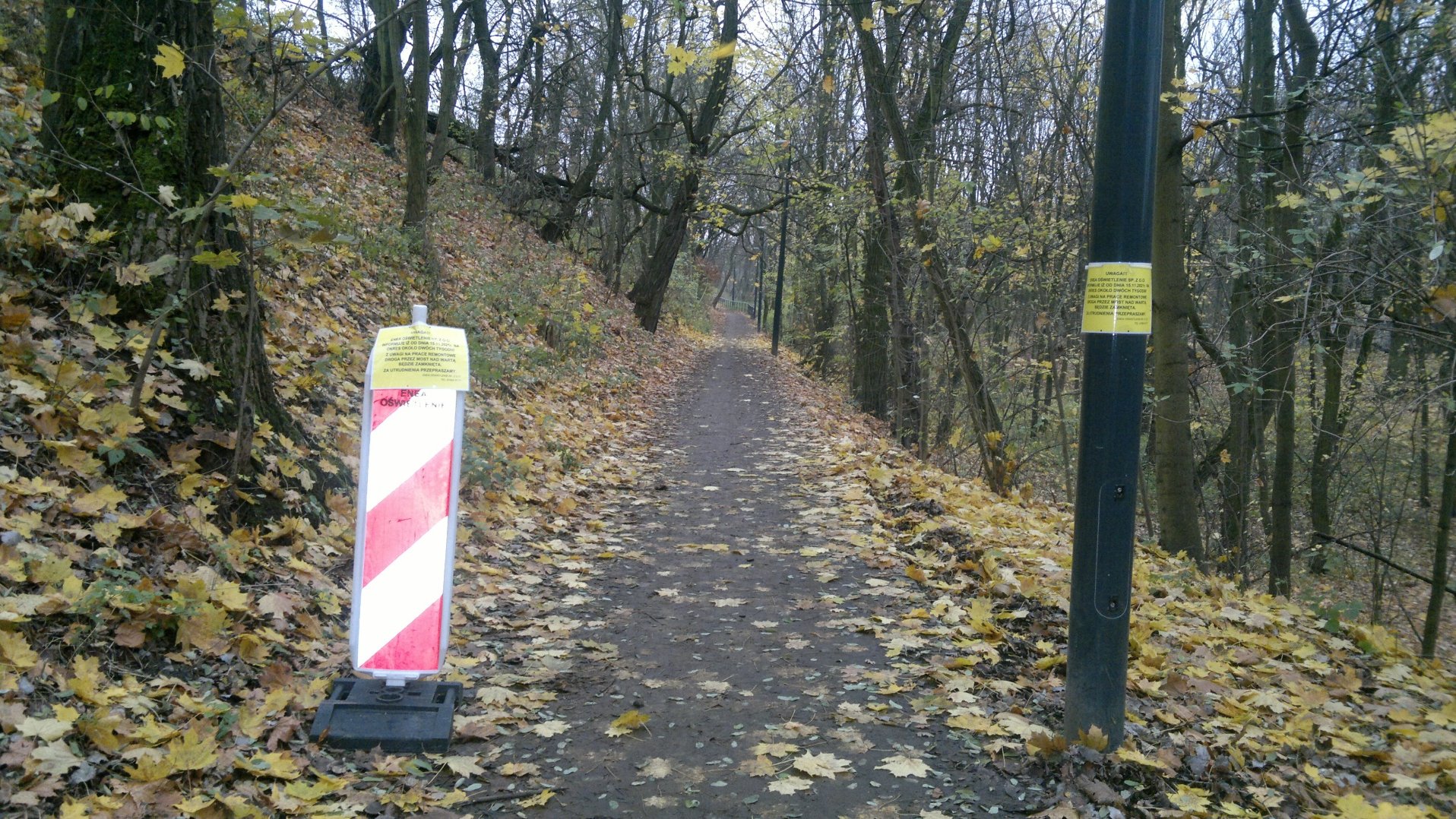 Wejście na kładkę od strony Dębiny