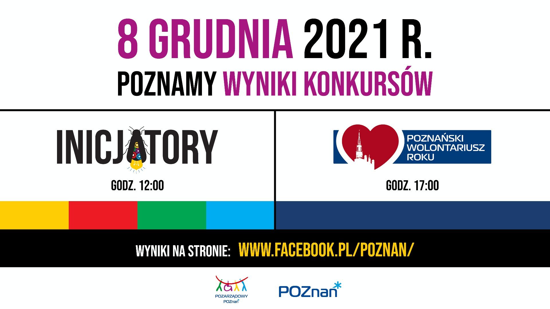 Grafika przedstawia termiany finałów konkursów Inicjatory i Poznański Wolontariusz Roku.