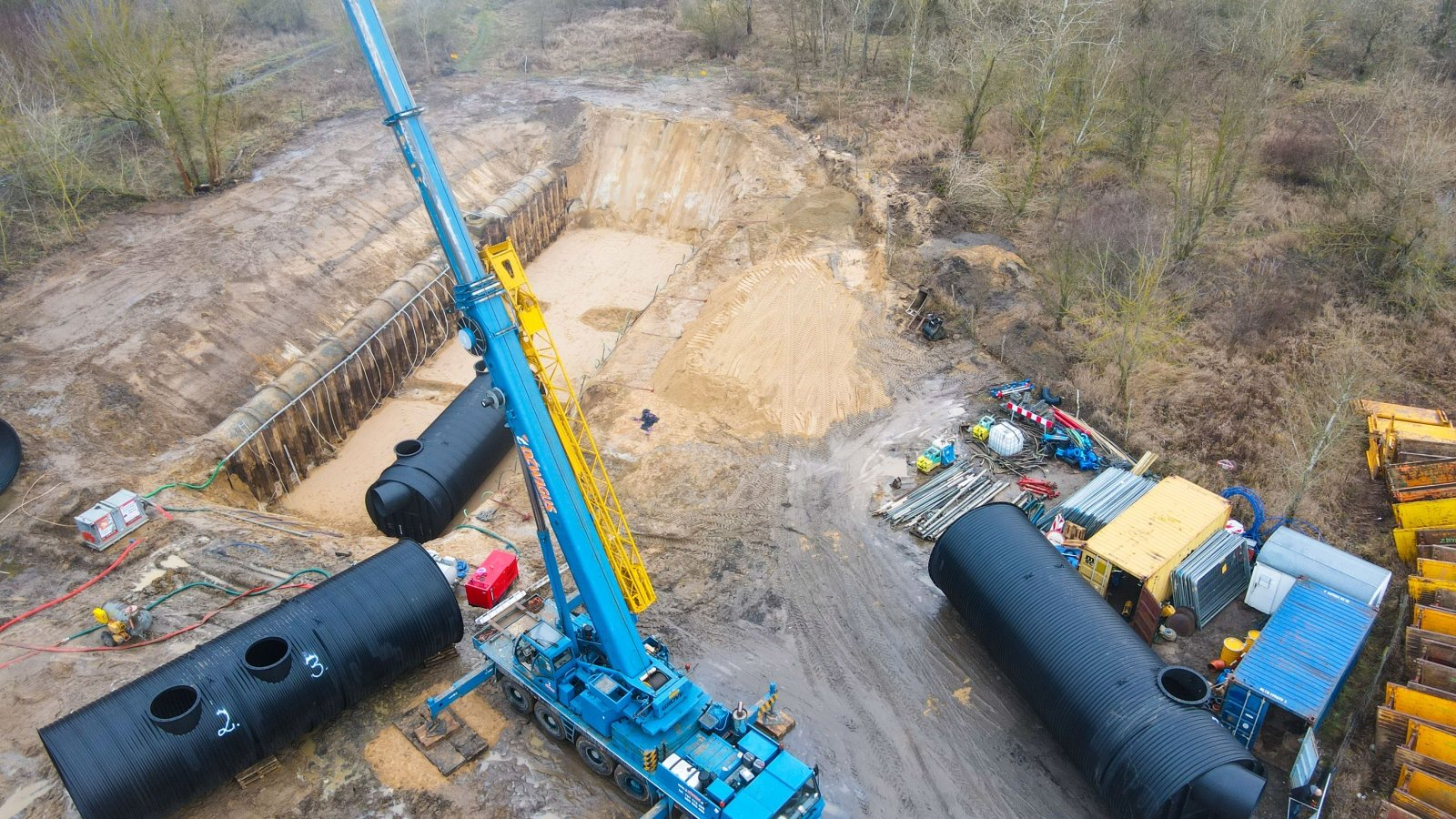 Galeria zdjęć z montażu separatorów przy trasie na Naramowice