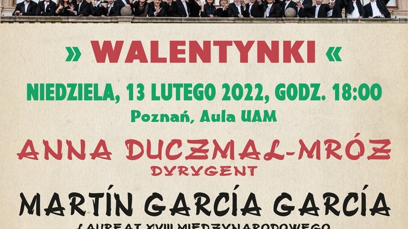 Plakat zapowiadający koncert. Widać na nim zdjęcie orkiestry oraz informacje o wydarzeniu.