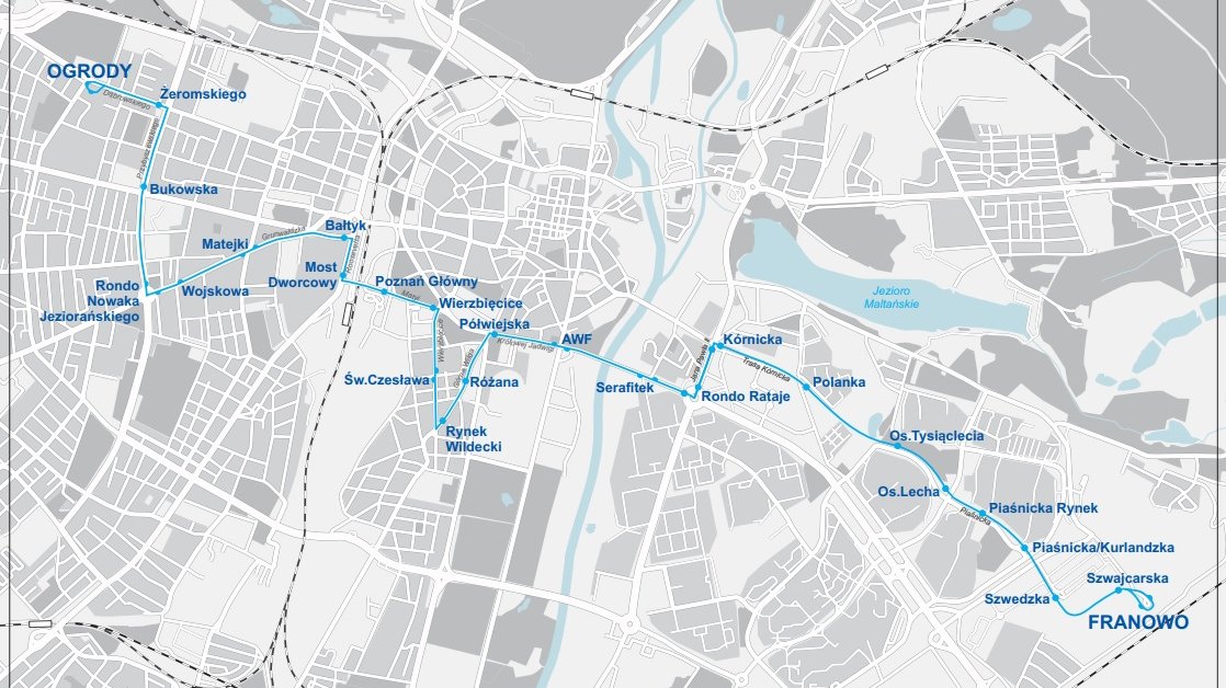 Mapka przedstawiająca przebieg trasy.