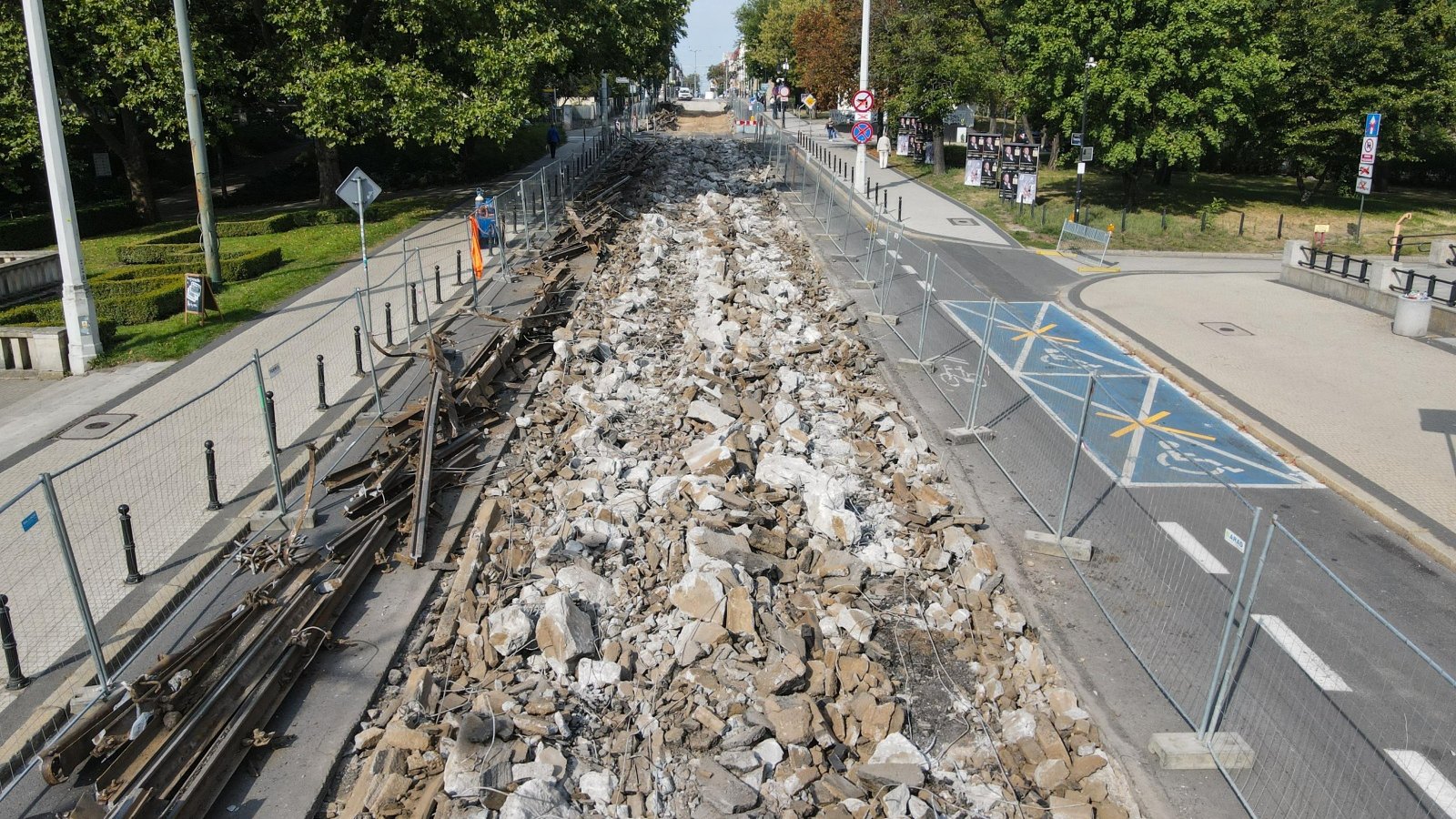 Galeria zdjęć z placu budowy na ulicach Fredry i Mielżyńskiego