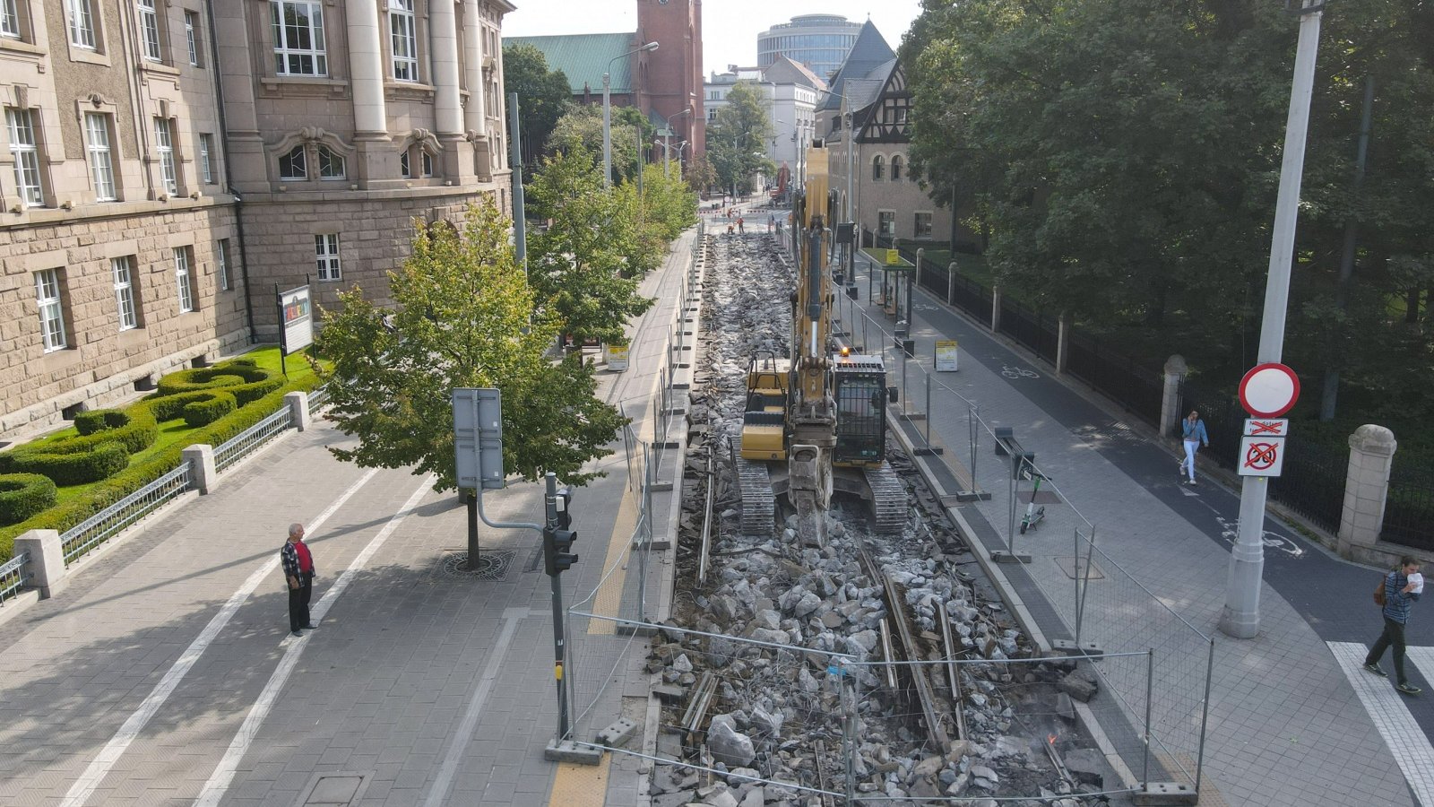 Galeria zdjęć z placu budowy na ulicach Fredry i Mielżyńskiego