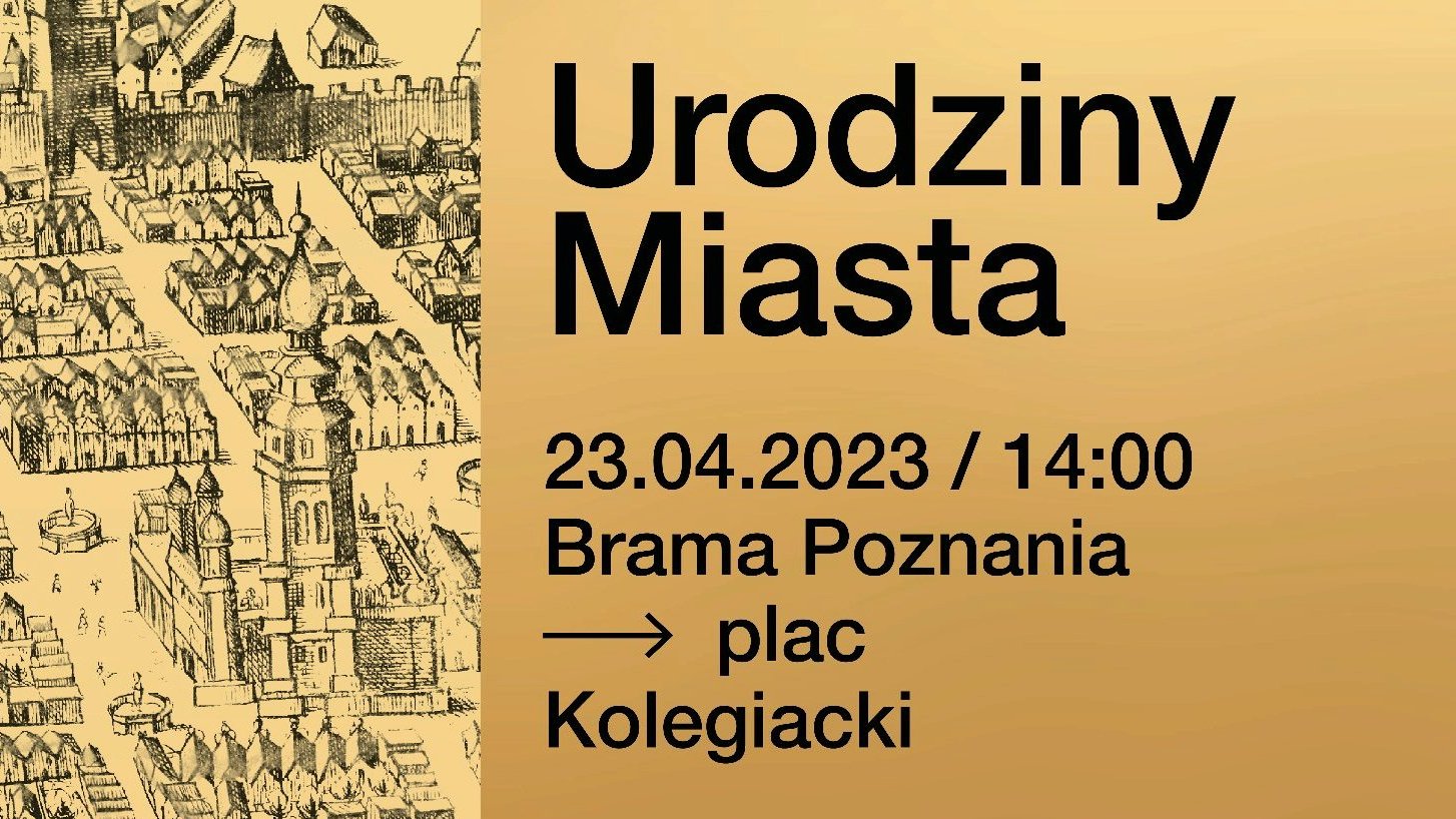 Grafika z najważnieszymi informacjami dotyczącymi 770. urodzin Poznania.