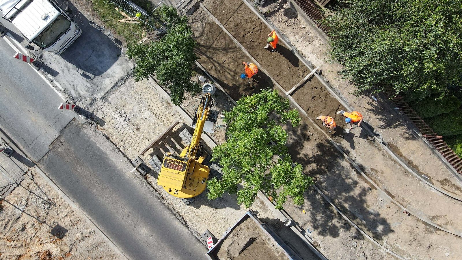 Galeria zdjęć przedstawia prace budowlane przy rondzie na Szczepankowie.