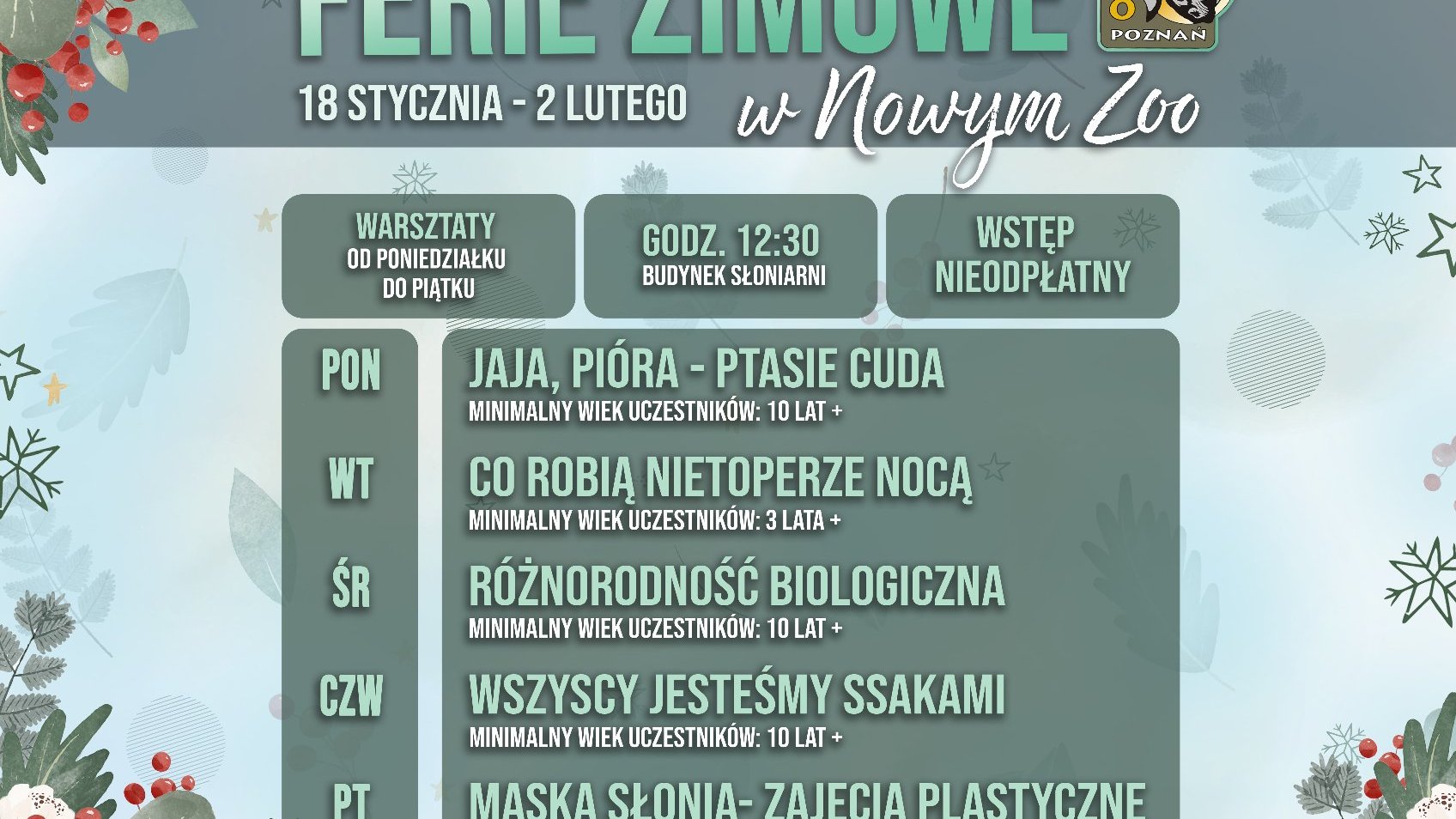 Plakat zapowiadajacy wydarzenie. Znajduje się na nim program wydarzeń.