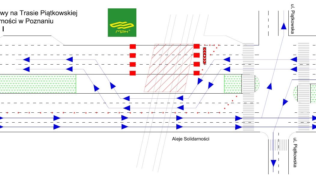 Schemat z zaznaczonymi kierunkami ruchu