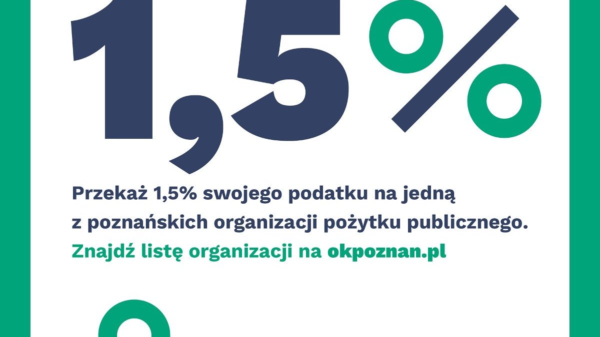 Grafika informująca o tym, że można przekazać 1,5 proc. podatku