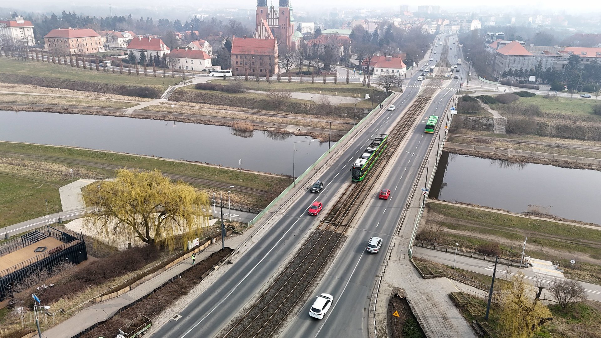 Widok na mosty Chrobrego przed przebudową