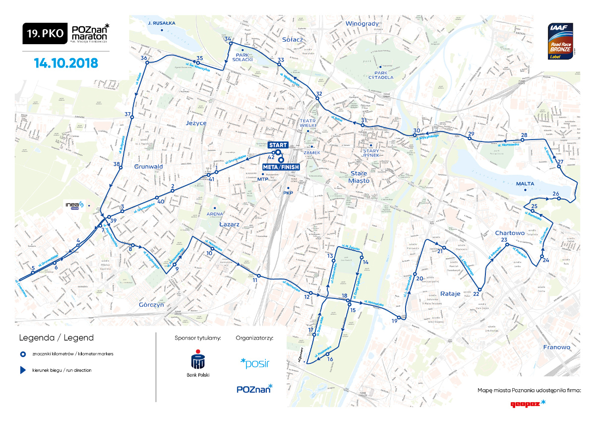 19. PKO Poznań Maraton mapa - grafika artykułu