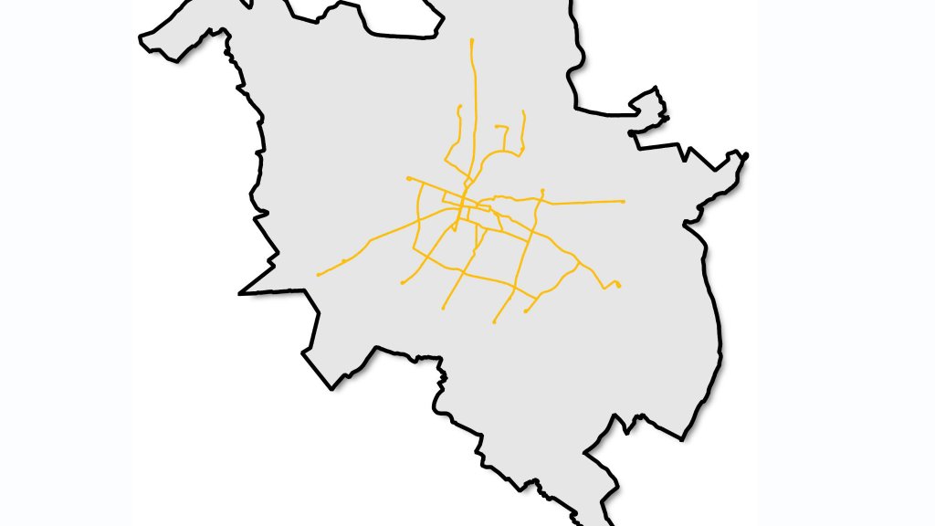 Zdjęcie przedstawia tramwaje jako źródło hałasu miejskiego