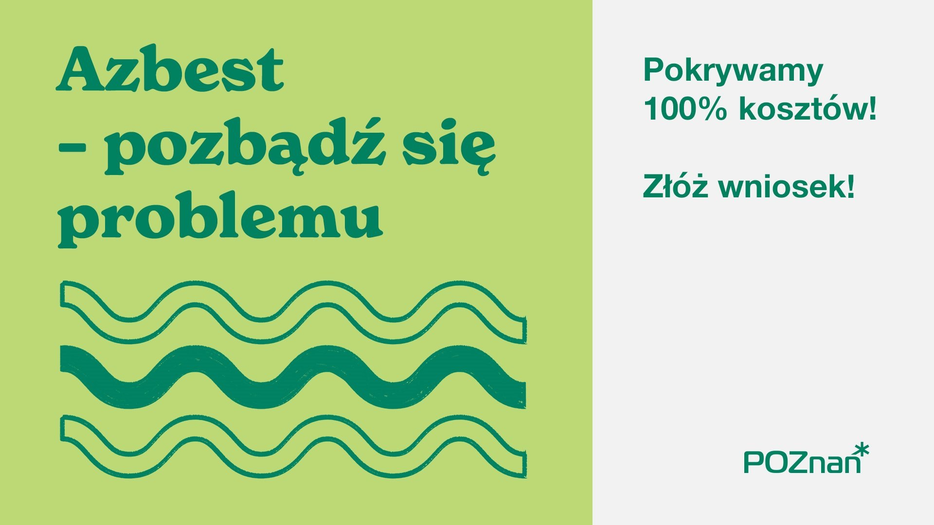 Grafika przedstawia rysunek dachu pokrytego azbestem oraz informacje o akcji.