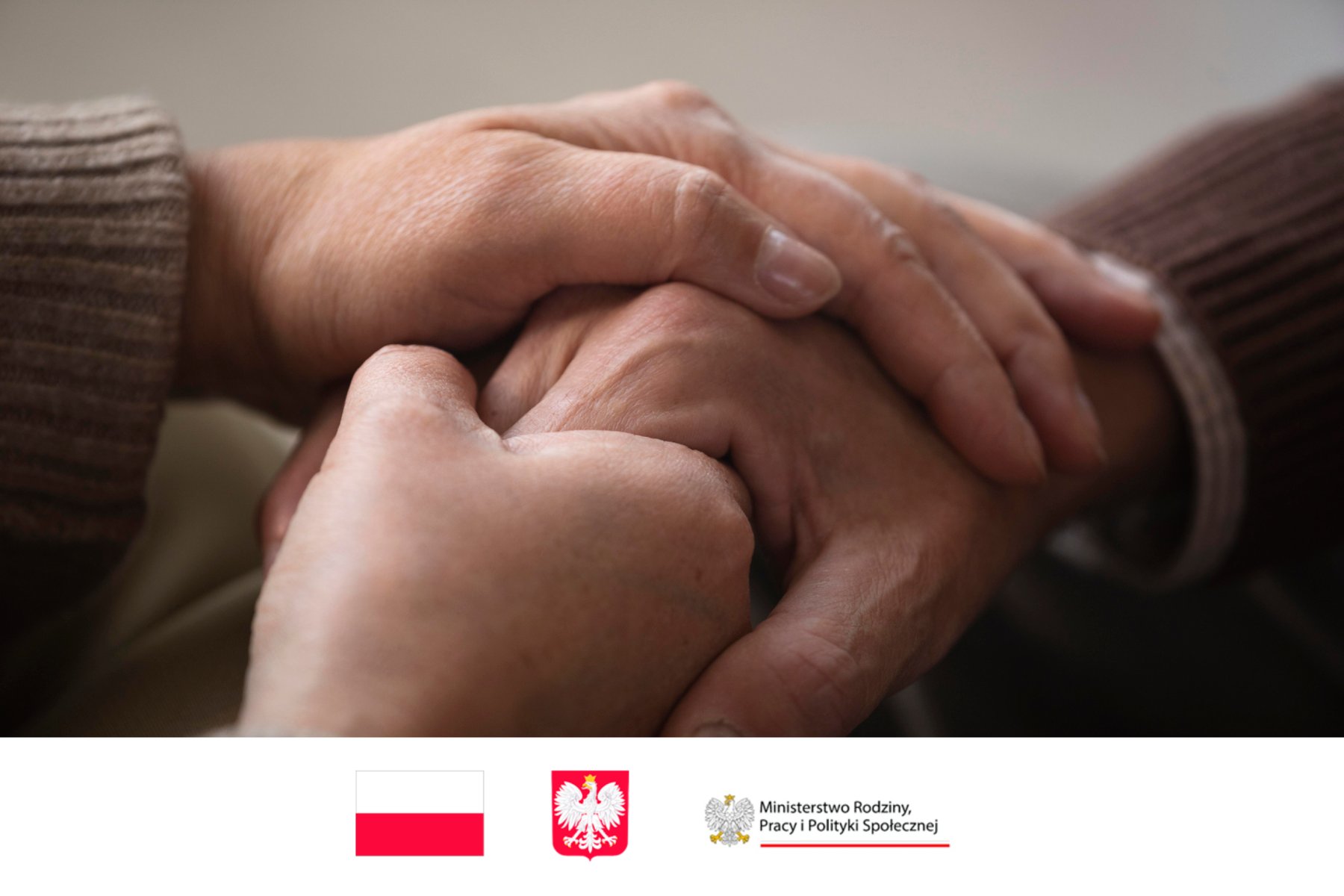 Opieka wytchnieniowa Ręce splecione w pomocnym uścisku