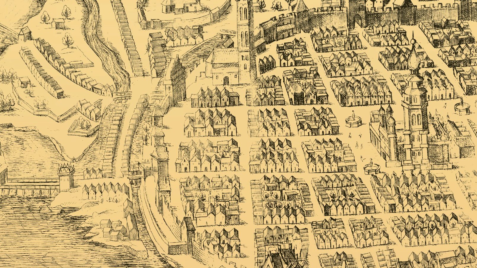 Grafika: stara mapa Poznania